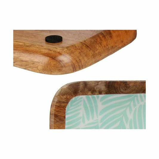 Tischdekoration Gift Decor Weiß Braun grün Polyester Harz Mango-Holz 45 x 15 cm 15,2 x 2,54 x 45,7 cm Pflanzenblatt (6 Stück)