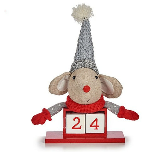 Weihnachtsschmuck Krist+ Weiß Rot Grau Creme Mouse 20 x 11 x 20 cm Kalender (8 Stück)