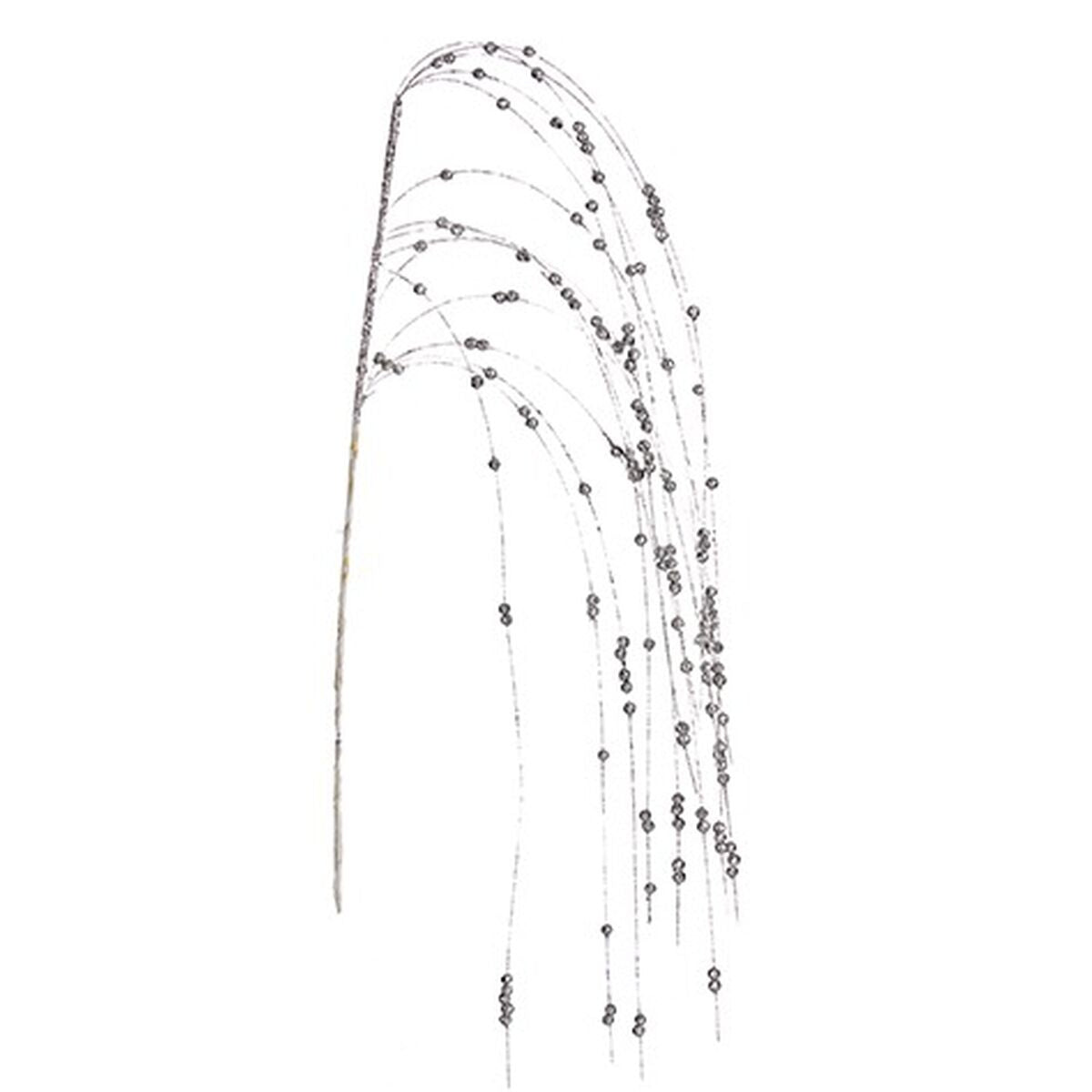 Zweig Krist+ Silberfarben Beeren 100 x 3 x 5 cm (24 Stück)