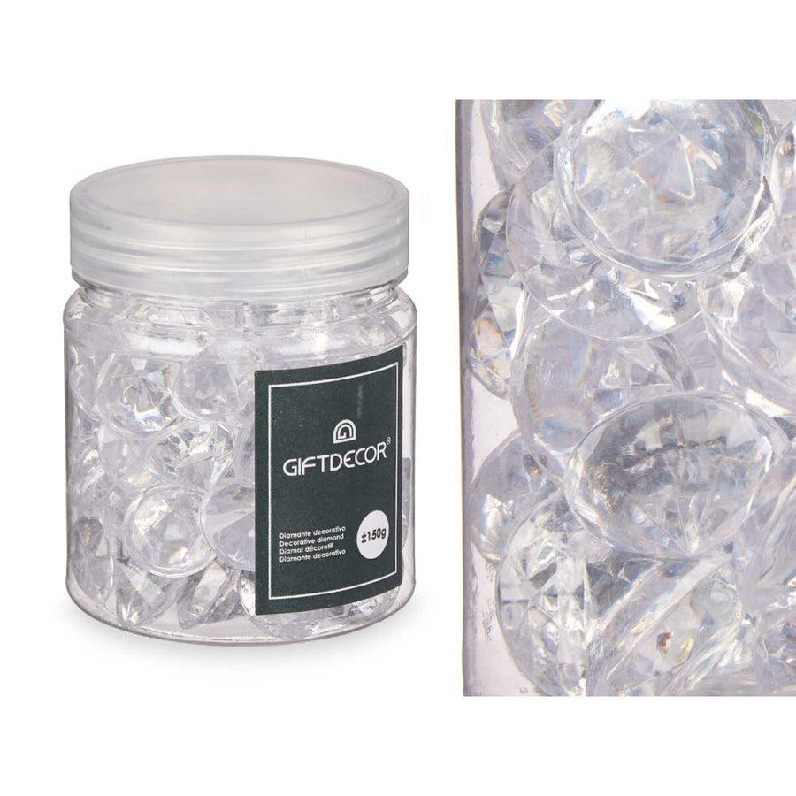 Transparente Gift Decor Deko-Steine im Diamant-Design, 16 Stück – Detailansicht