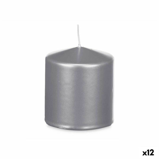 Kerze Acorde Silberfarben 9 x 10 x 9 cm (12 Stück)