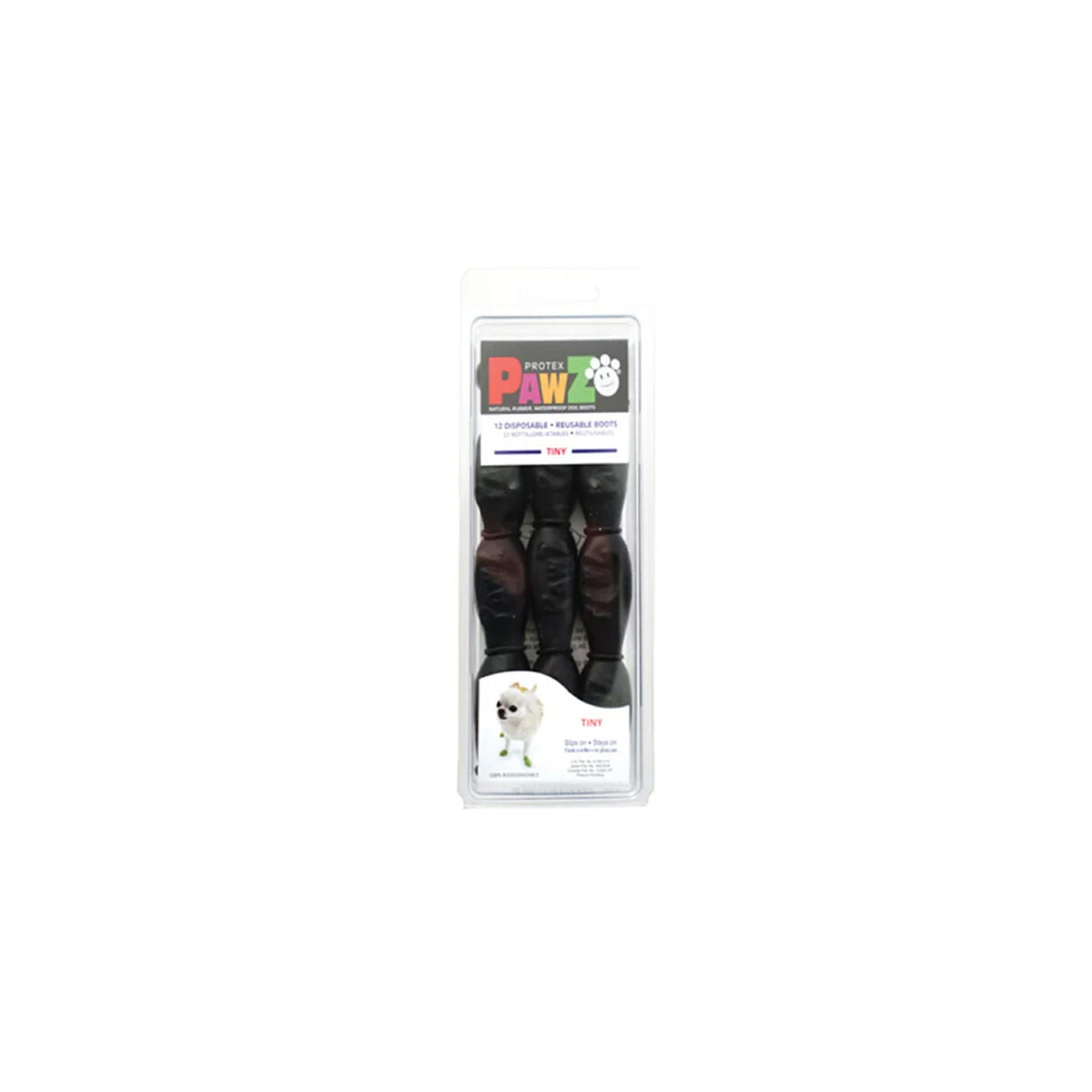 Pawz Tiny Hundestiefel aus Kautschuk, 12 Stück – Produktansicht