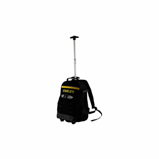 Gelb-schwarzer Stanley Trolley Rucksack mit Rollen und Griff, Maße 34x20x57 cm, Werkzeugtasche
