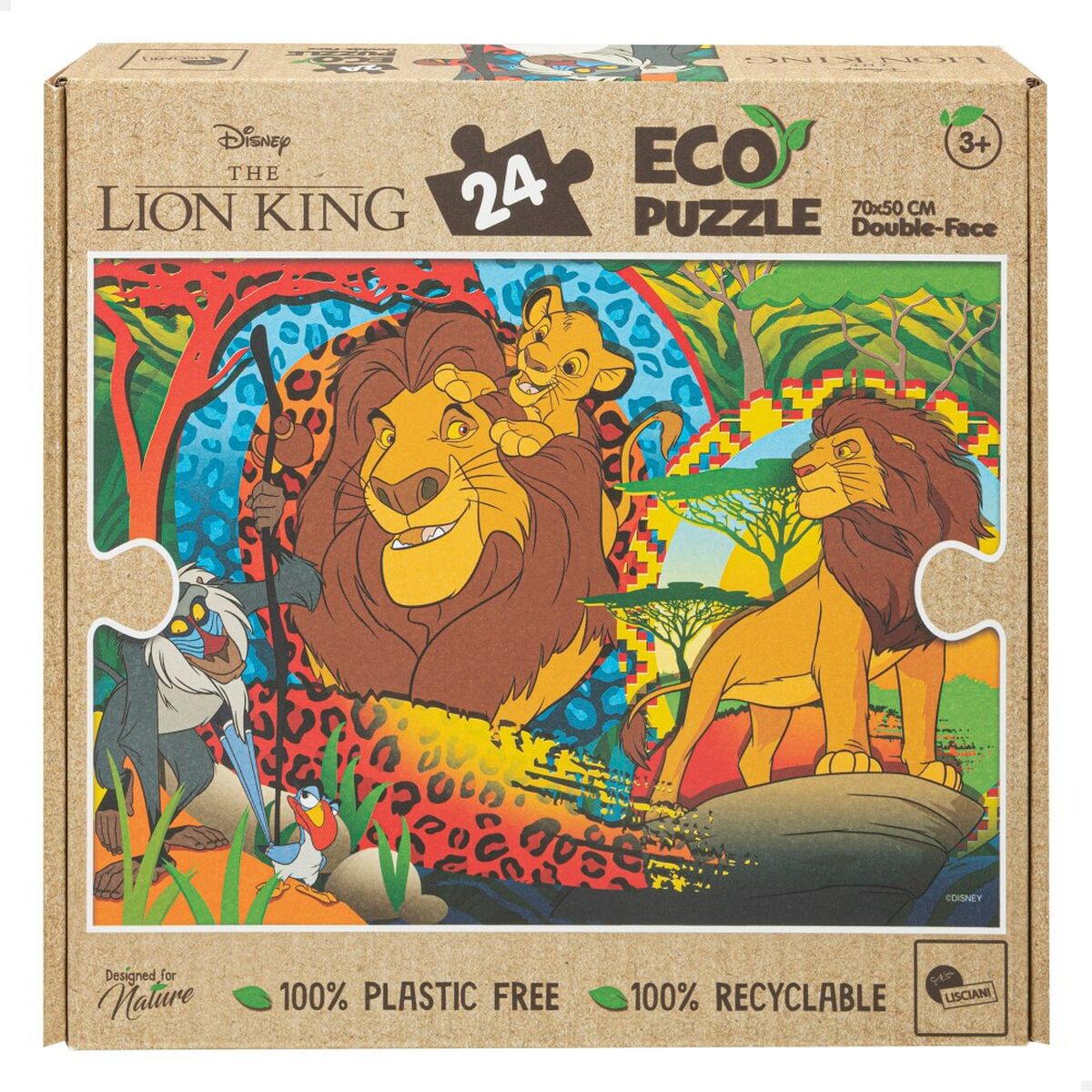 The Lion King Kinderpuzzle beidseitig mit 24 Teilen, 12 Stück – Seitenansicht