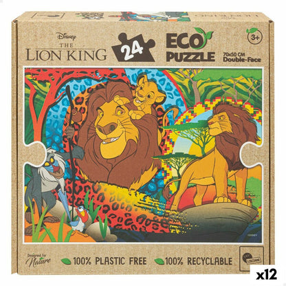 The Lion King Kinderpuzzle beidseitig mit 24 Teilen, 12 Stück – Produktansicht