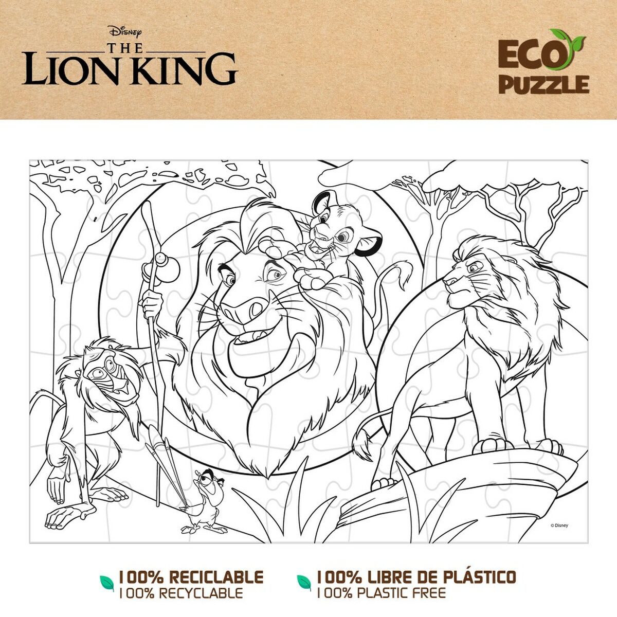 The Lion King Kinderpuzzle beidseitig mit 24 Teilen, 12 Stück – Anwendungsansicht