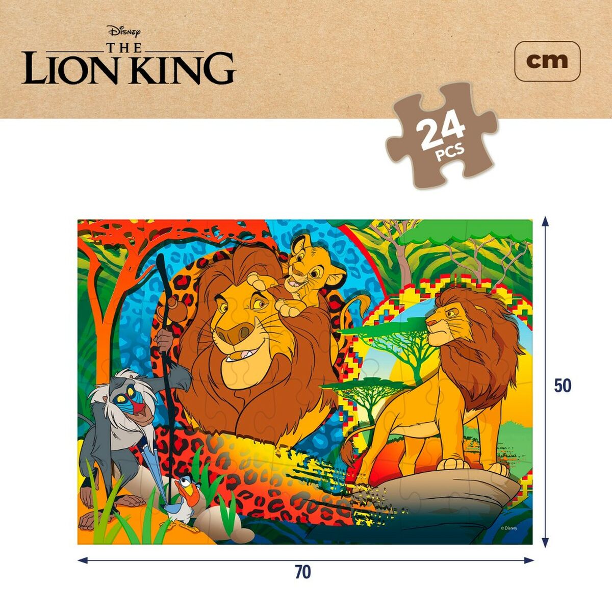 The Lion King Kinderpuzzle beidseitig mit 24 Teilen, 12 Stück – Detailansicht