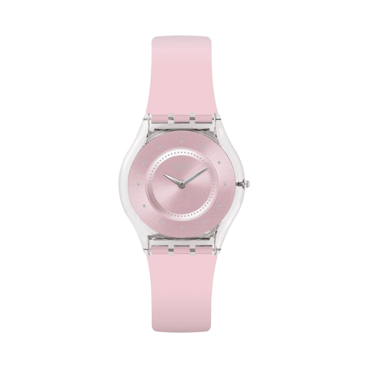 Swatch Pink Pastel SFE111 Armbanduhr in Pastellrosa – Produktansicht