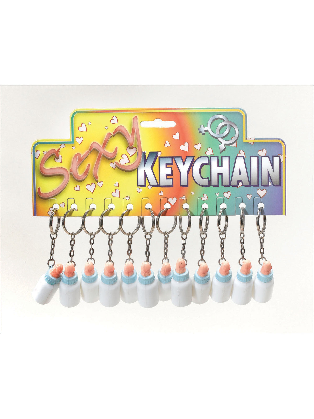 Rubies Rubies Mini Dicky Bottle Keyring x12 Saucy Goods