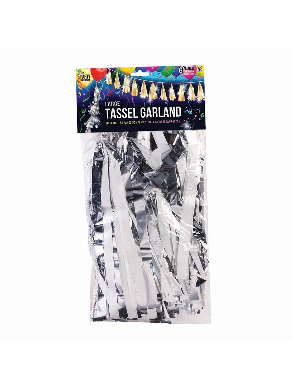 Rubies Balloon Tassels Lge Slv & White Met Party Goods