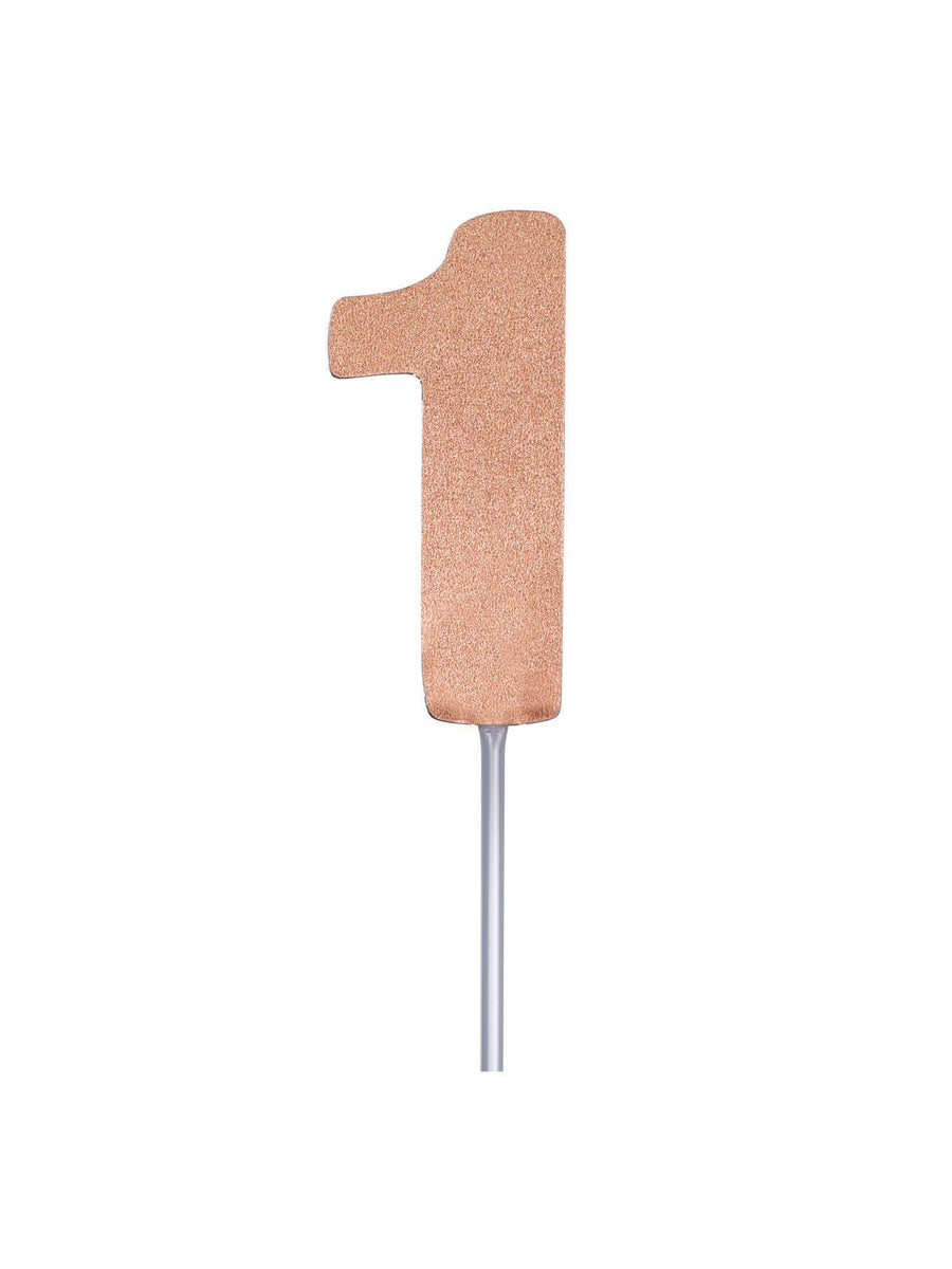 Rubies Diamond Cake Topper Rose Gold No. 1 für Geburtstagskuchen