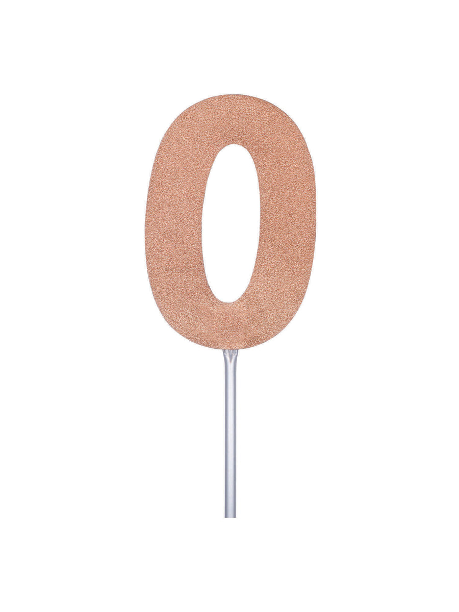 Rubies Diamond Cake Topper Rose Gold Zahl 0 für Geburtstag