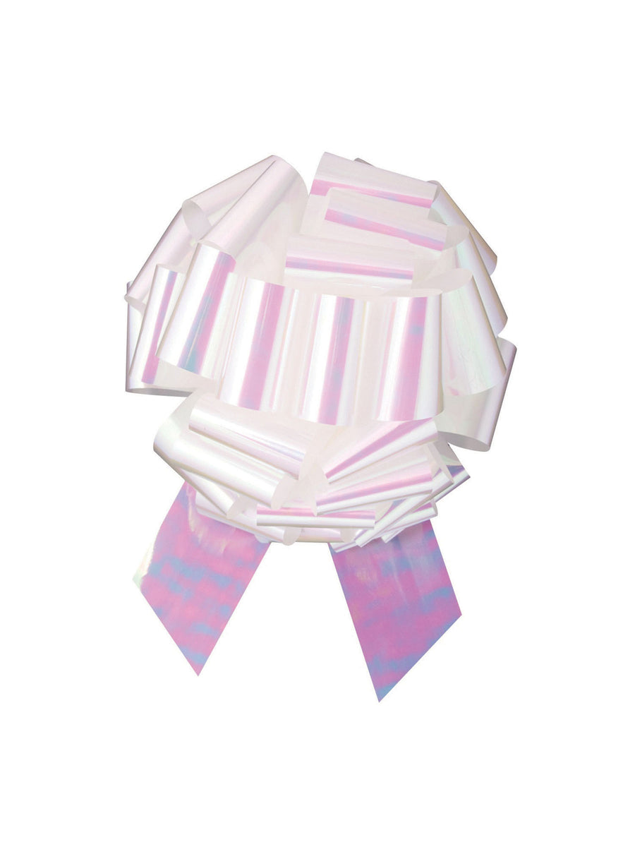 Rubies Pull Bow White Iridescent in Weiss, 35 cm