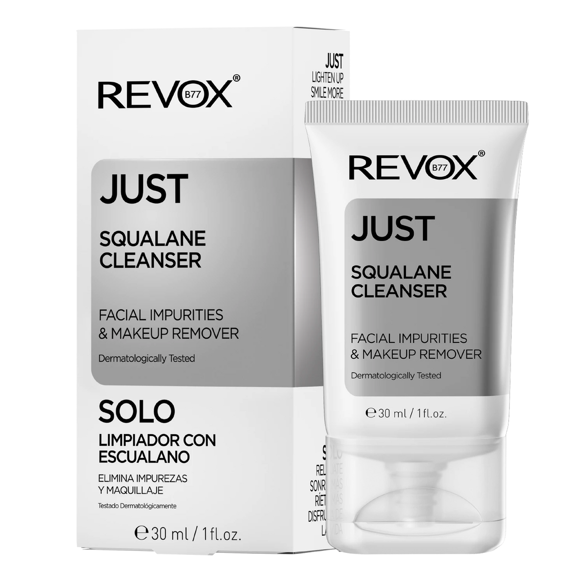 REVOX Just Squalane Cleanser 30 ml Gesichtsreiniger Flasche und Verpackung