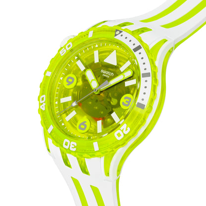 Swatch Egg Yolk Uhr Modell SSCU09J100 – Seitenansicht
