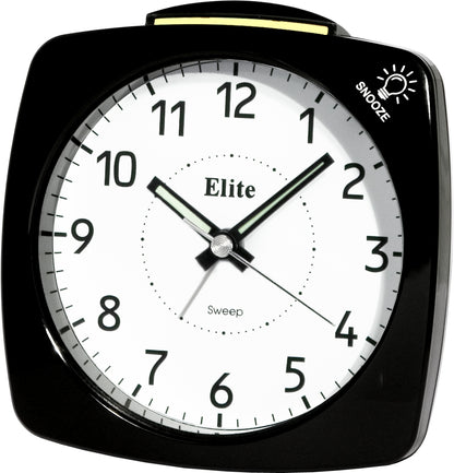 ELITE Sveglia silent con luce e snooze - NERO - Silent alarm clock with light and snooze - BLACK