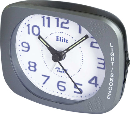 ELITE Wecker mit LED-Licht und Snooze in Anthrazit – Seitenansicht
