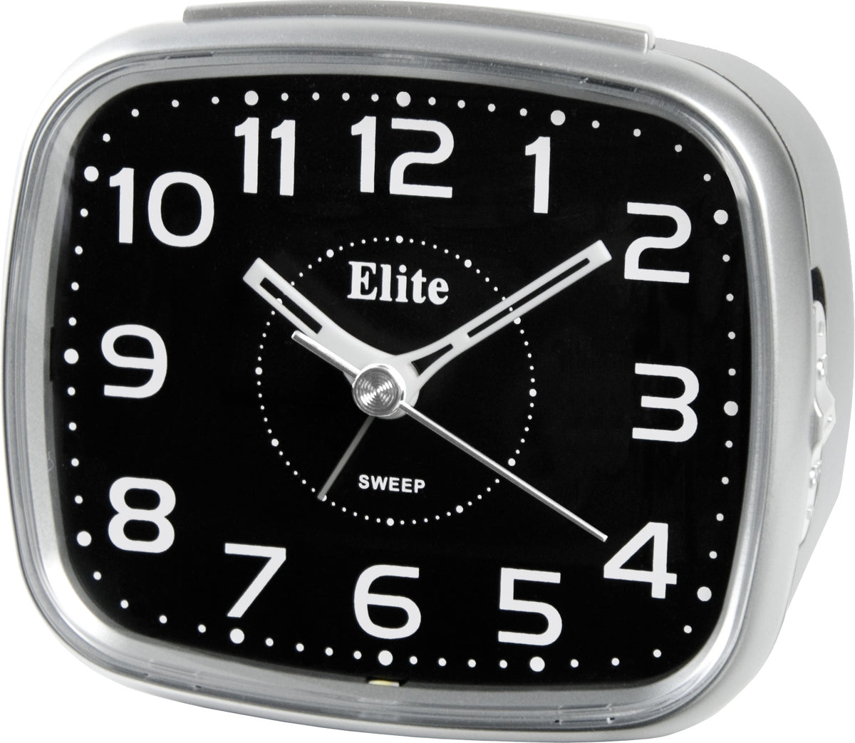 ELITE Silent Wecker mit LED-Licht und Snooze in Silber – Produktansicht