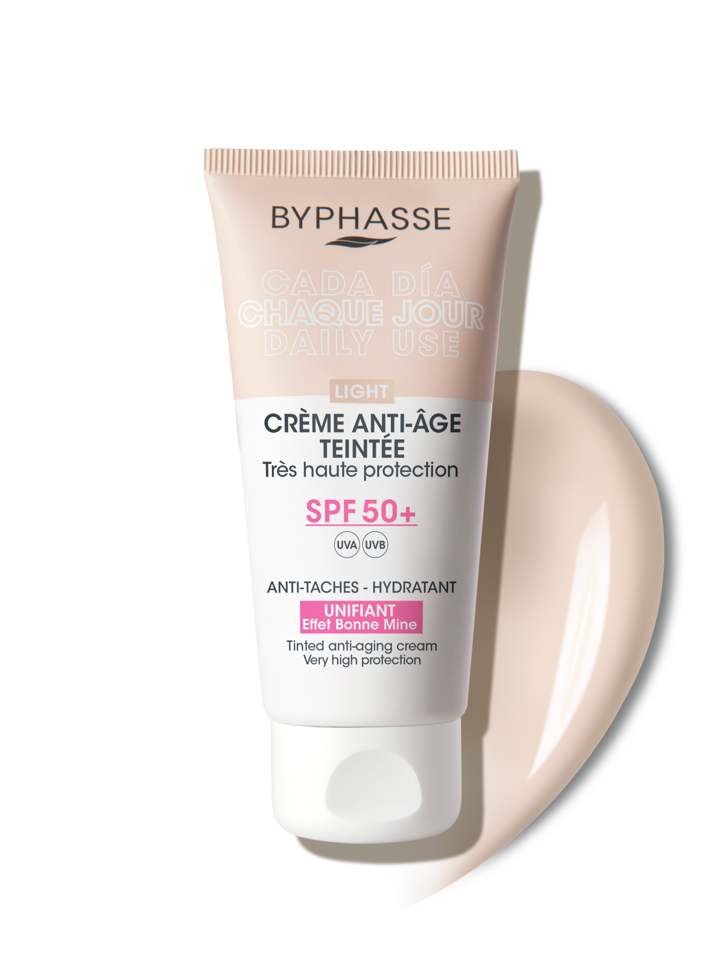 Byphasse Crema Facial Antiedad Con Color Spf50 Light 50 ml