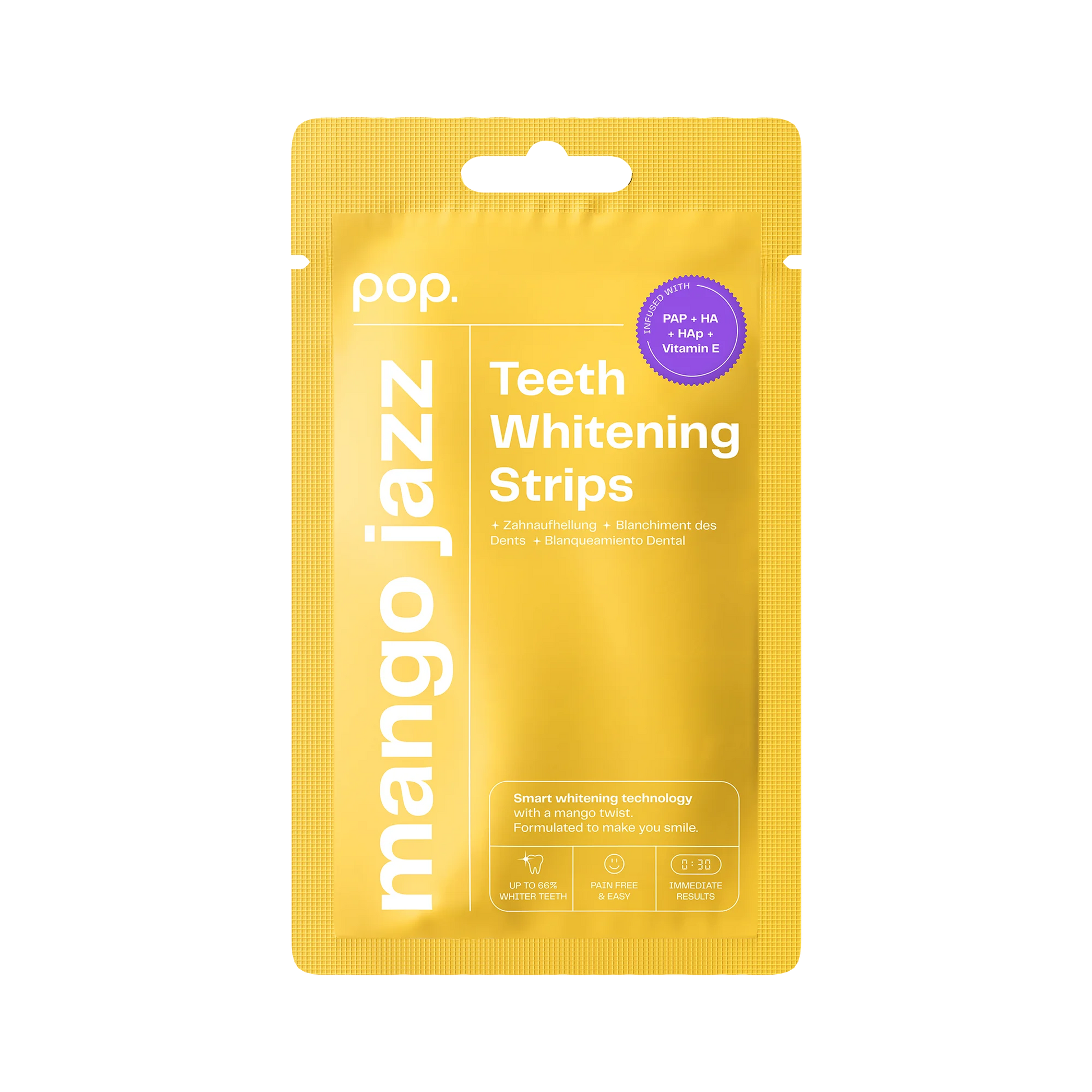 POP. POP. Pop Tiras Blanqueadoras Mango Geschmack 7 Stück Zahnaufhellungsstreifen Kosmetik