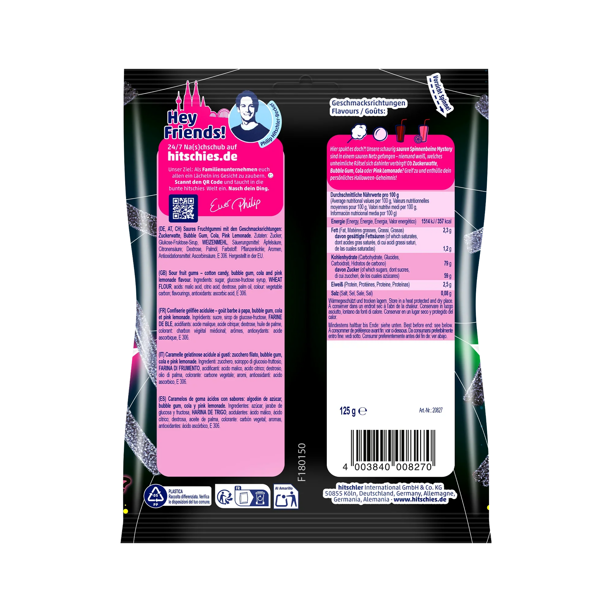 hitschies Saure Spinnenbeine Mystery Edition 125g – Detailansicht