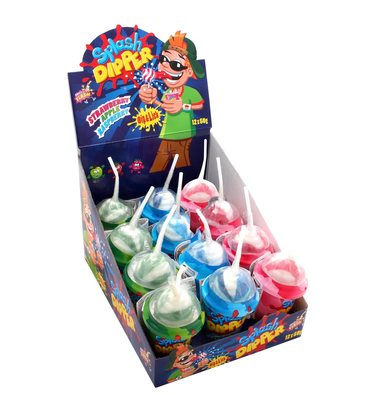 Sweet Flash Splash dipper Lollipop & Pulver 50 g