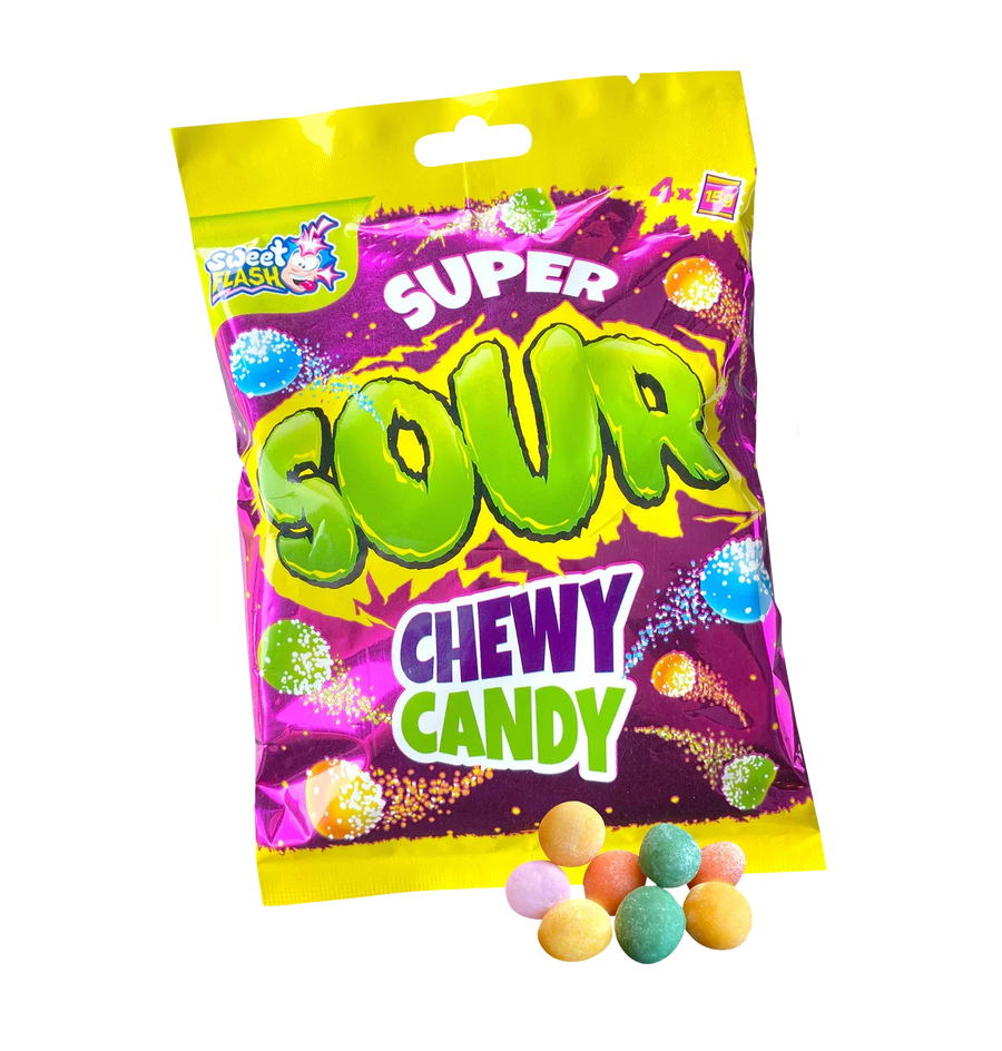 Sweet Flash Super Sour Chewy Candy Kaubonbon 60 g Packung