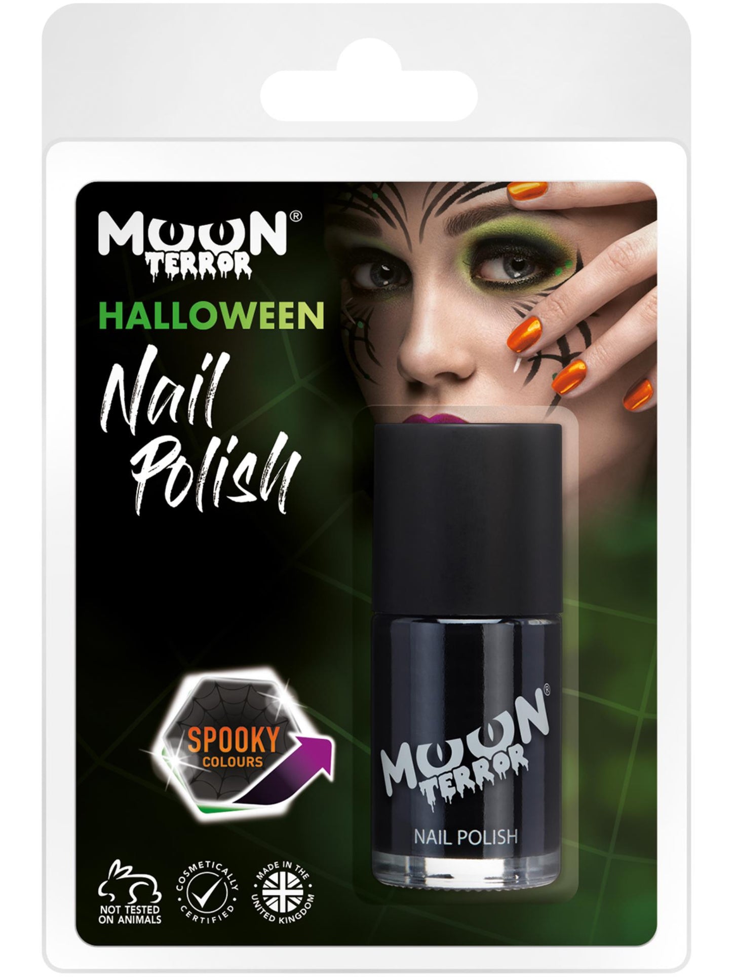 Smiffys Moon Terror Halloween Nail Polish, Black CD für Unisex