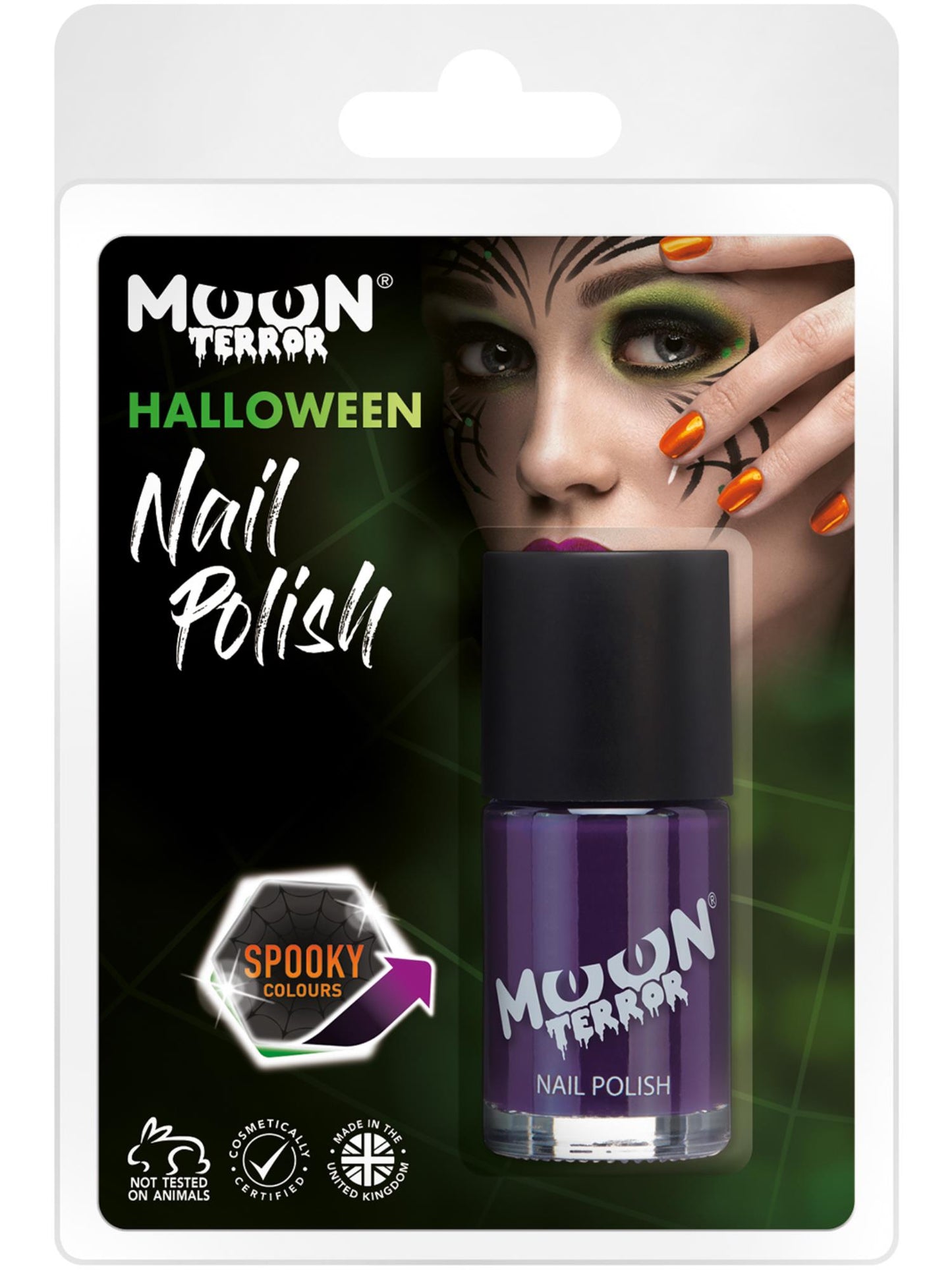Smiffys Moon Terror Halloween Nail Polish, Purple CD für Unisex