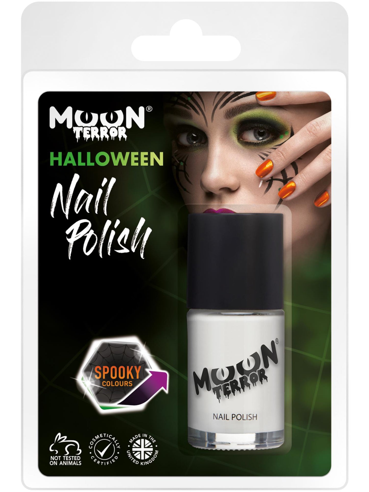 Smiffys Moon Terror Halloween Nail Polish, White CD für Unisex