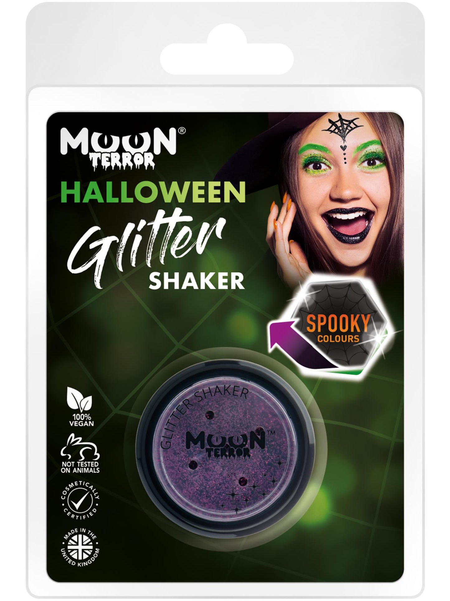 Smiffys Moon Terror Halloween Glitter Shakers, Purple CD für Unisex