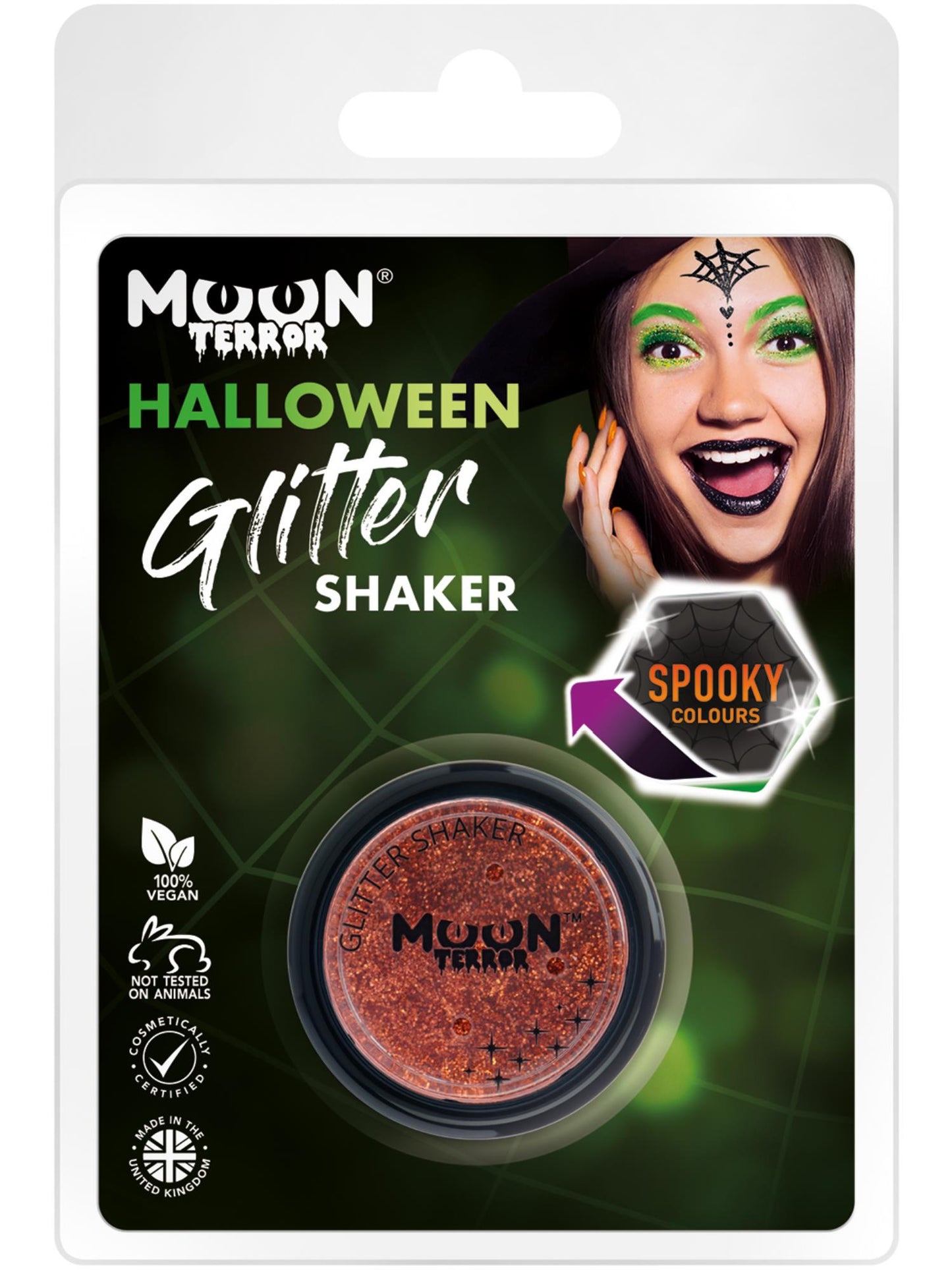 Smiffys Moon Terror Halloween Glitter Shakers, Orange CD für Unisex