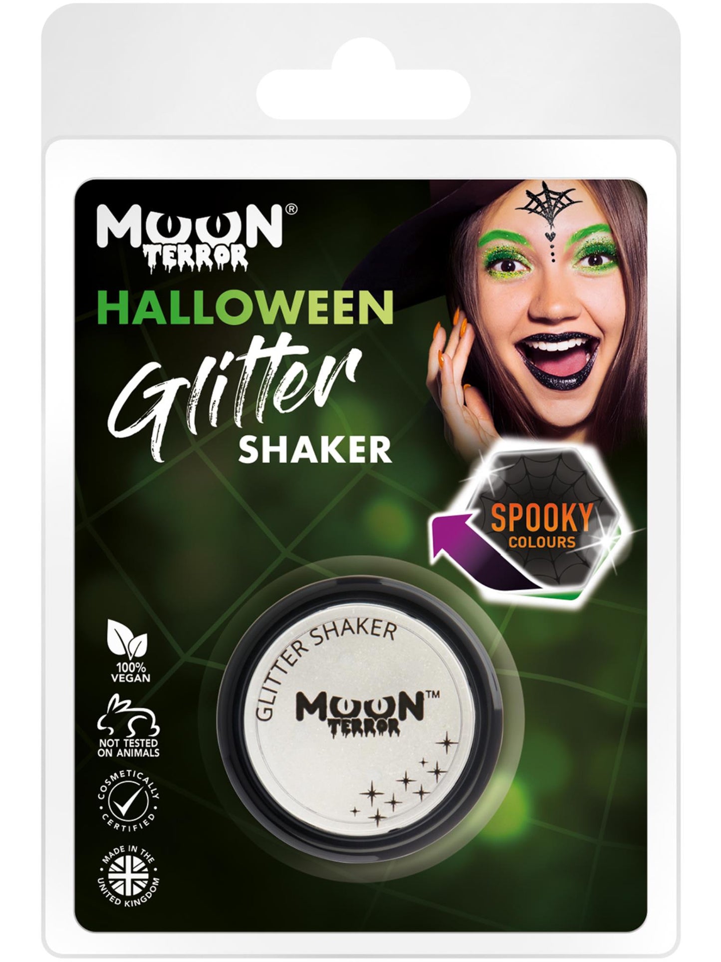 Smiffys Moon Terror Halloween Glitter Shakers, White CD für Unisex