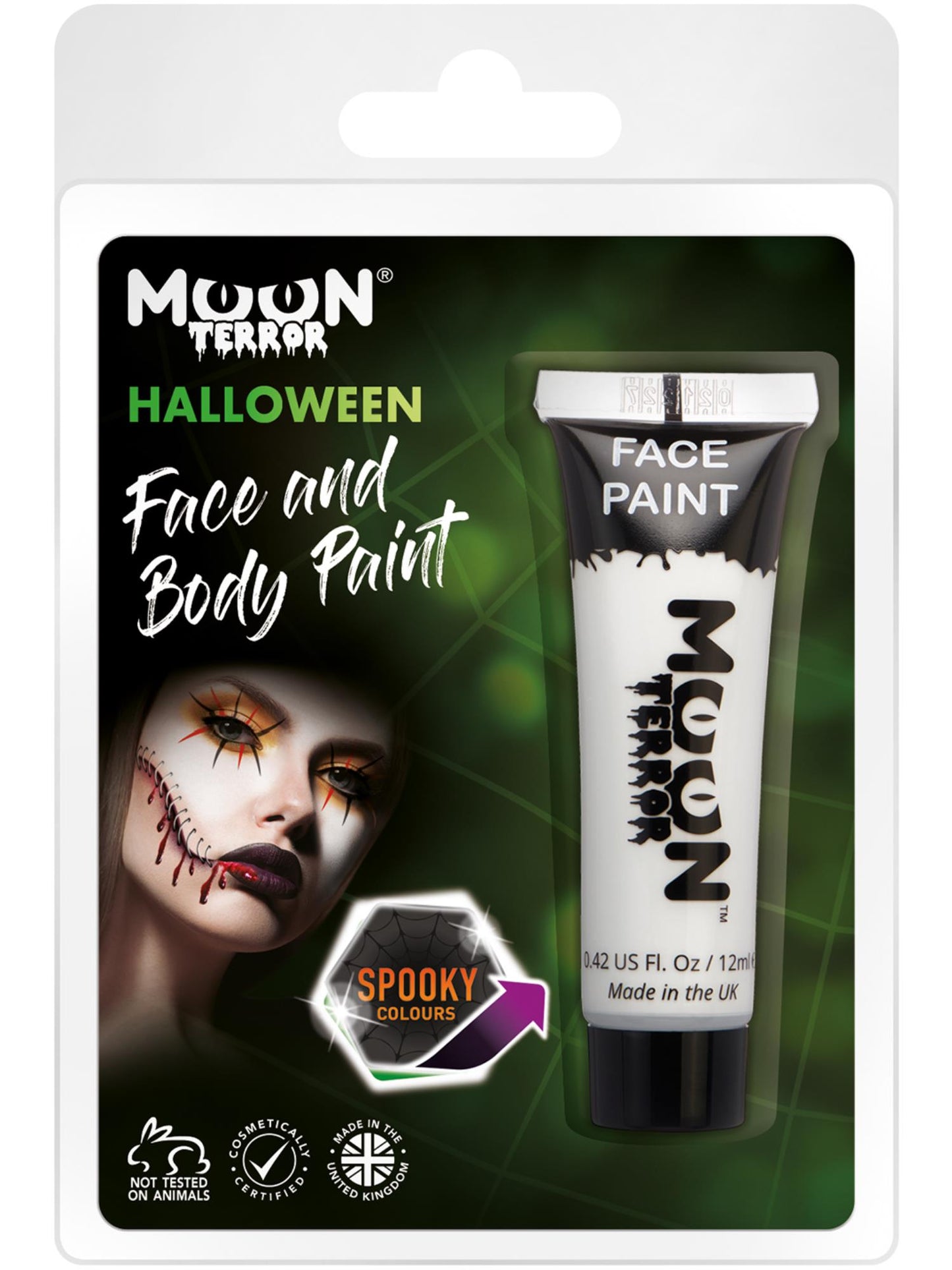 Smiffys Moon Terror Halloween Face & Body Paint, White CD für Unisex