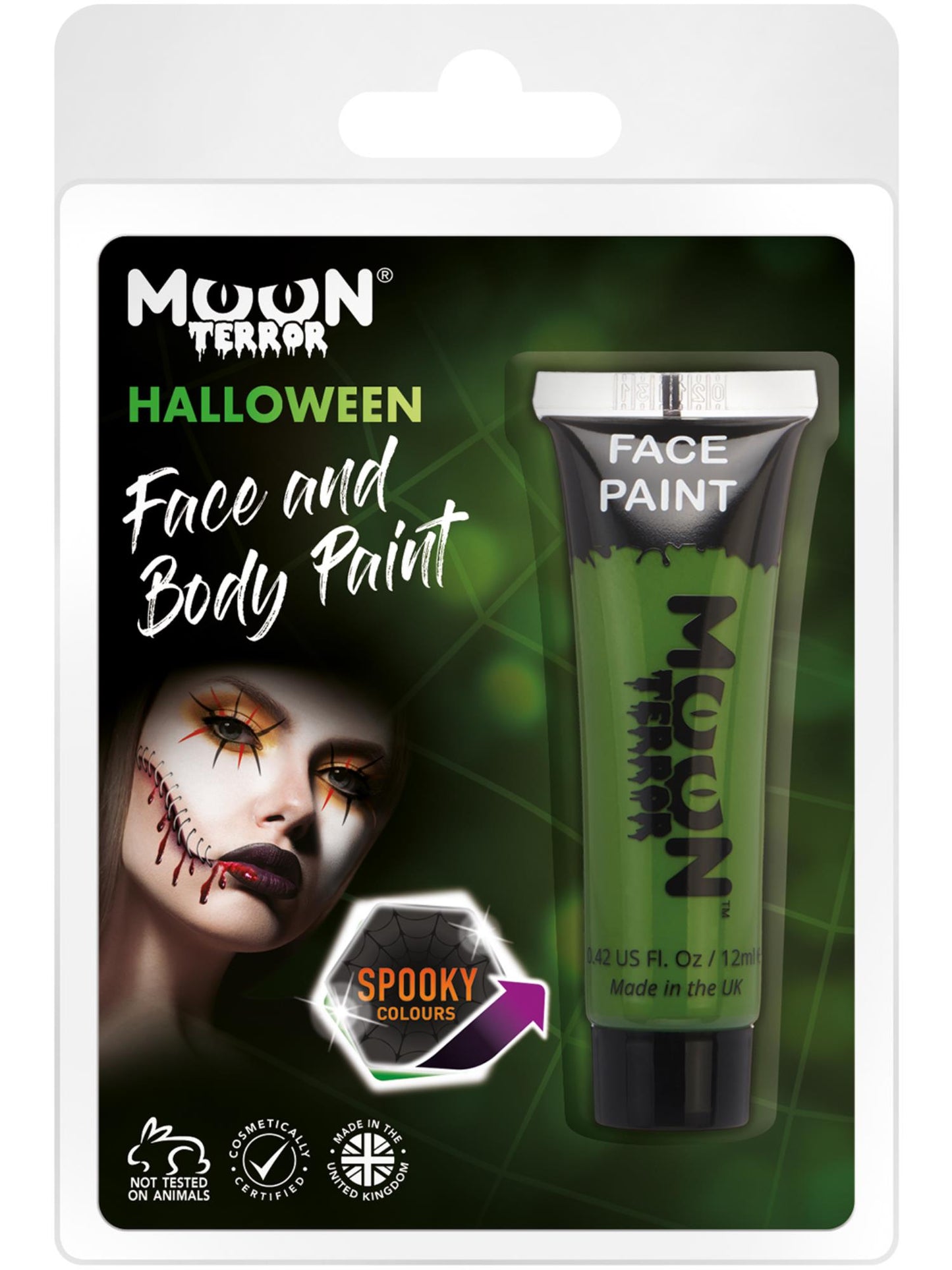 Smiffys Moon Terror Halloween Face & Body Paint, Green CD für Unisex