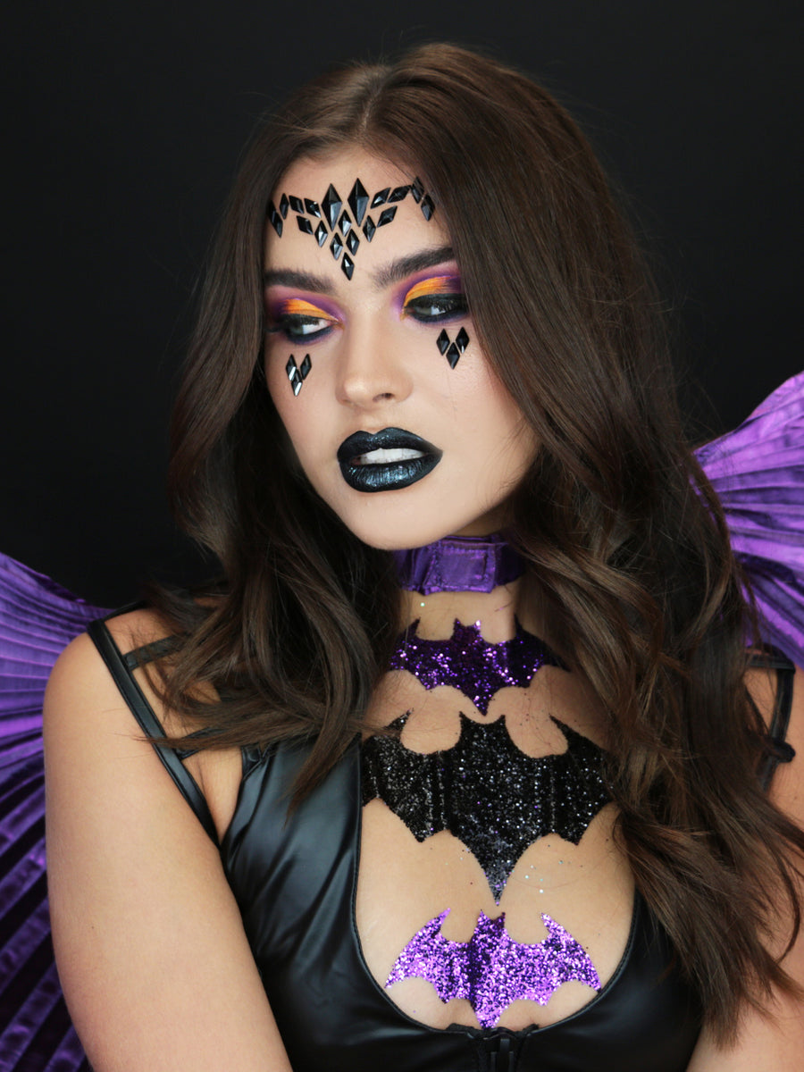 Rubies Batgirl Body Jewel mit Glitter Face Jewels – Produktansicht
