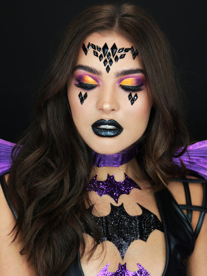 Rubies Batgirl Body Jewel mit Glitter Face Jewels – Detailansicht