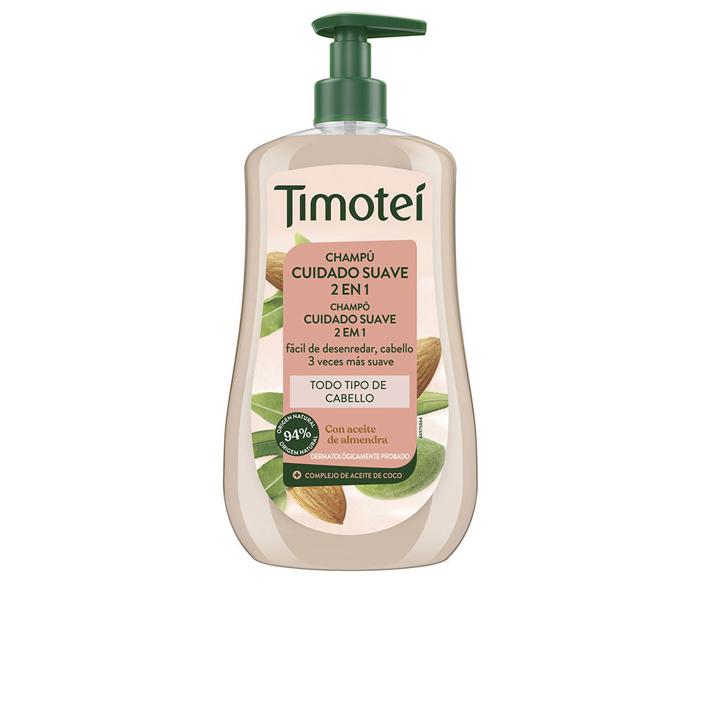 TIMOTEI Gentle Care 2-in-1 Shampoo with Almond and Coconut Oil for All Hair Types 600 ml