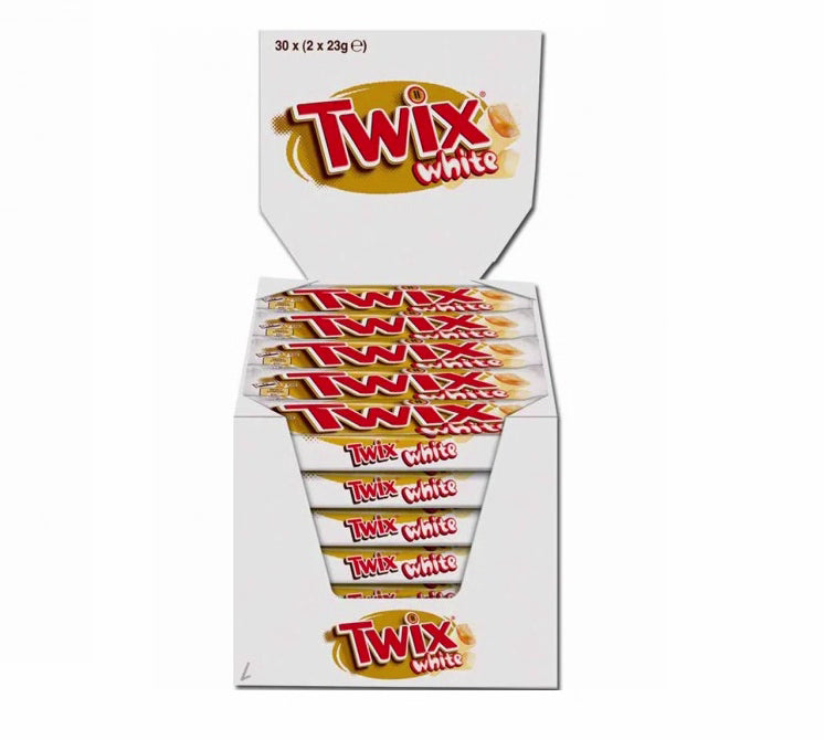 Twix White Knusperriegel 30er Pack mit 46 g Riegeln aus weisser Schokolade