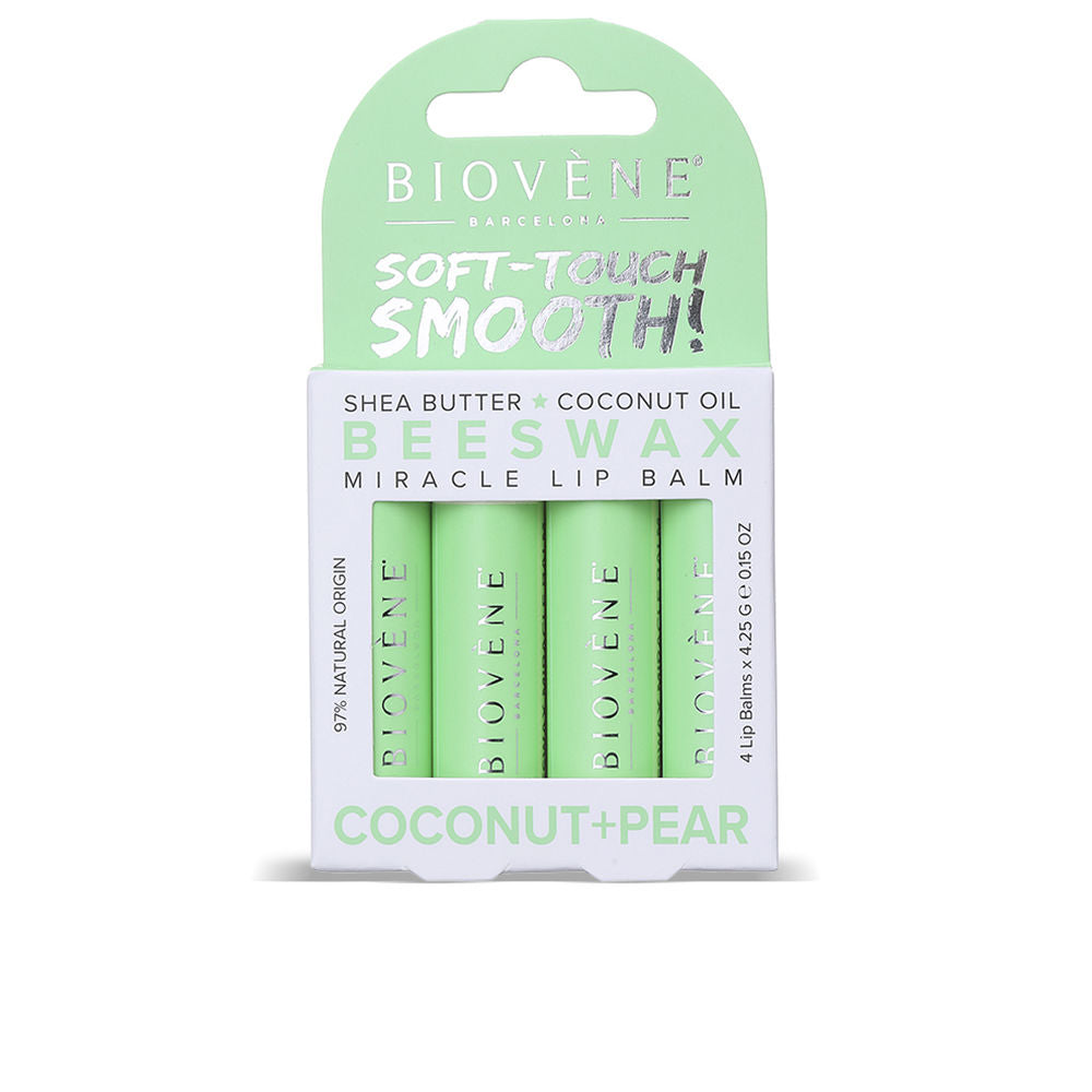 BEESWAX COCONUT+PEAR LIP BALMS PACK 4 pc