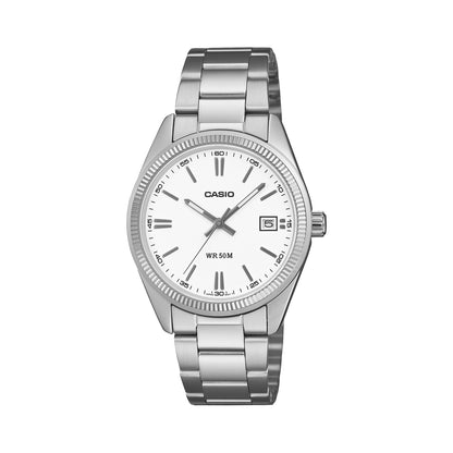 CASIO COLLECTION & VINTAGE CASIO COLLECTION UNISEX DATE weisse Armbanduhr mit Datumsanzeige – Produktansicht