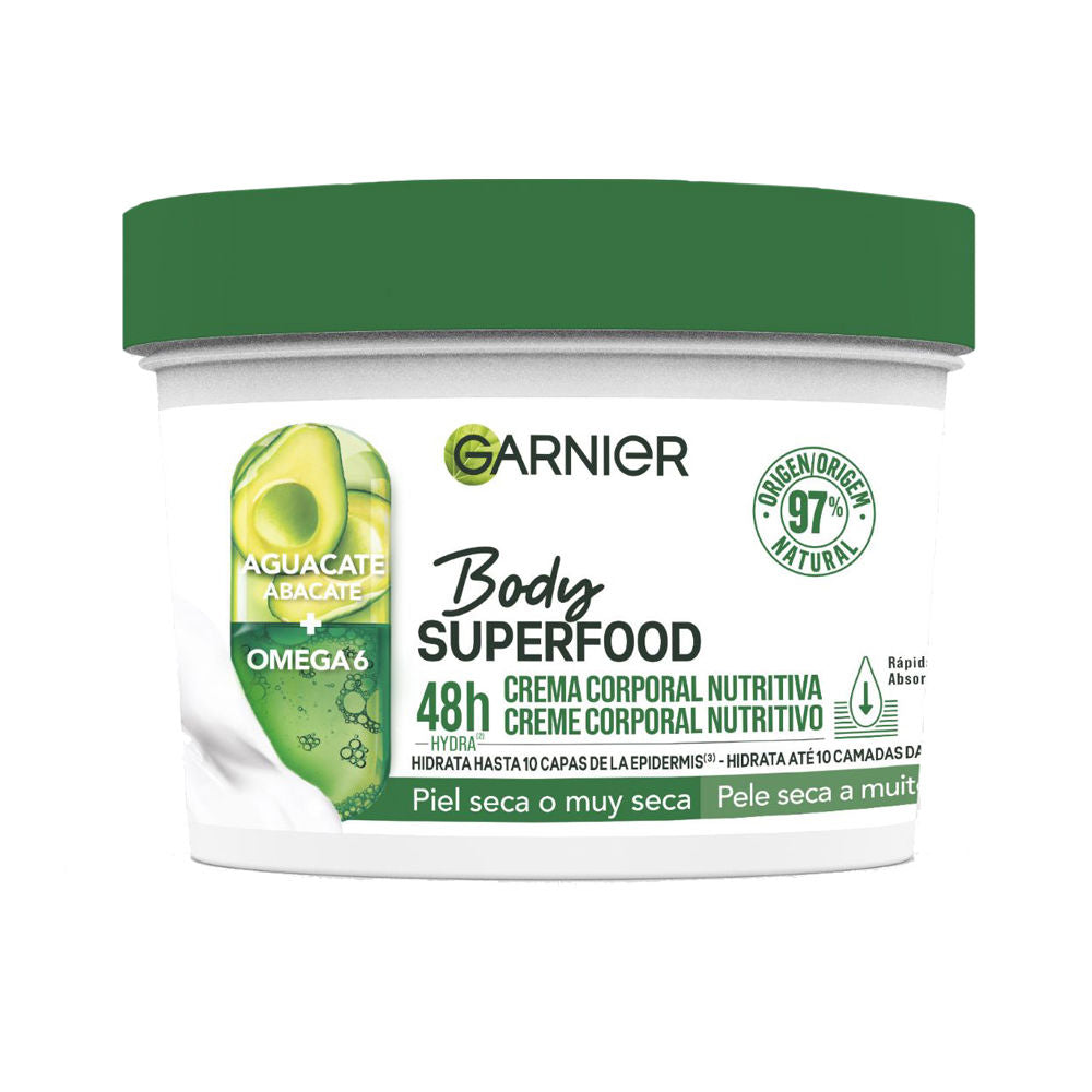 BODY SUPERFOOD AGUACATE crema corporal nutritiva piel seca a muy seca 380 ml
