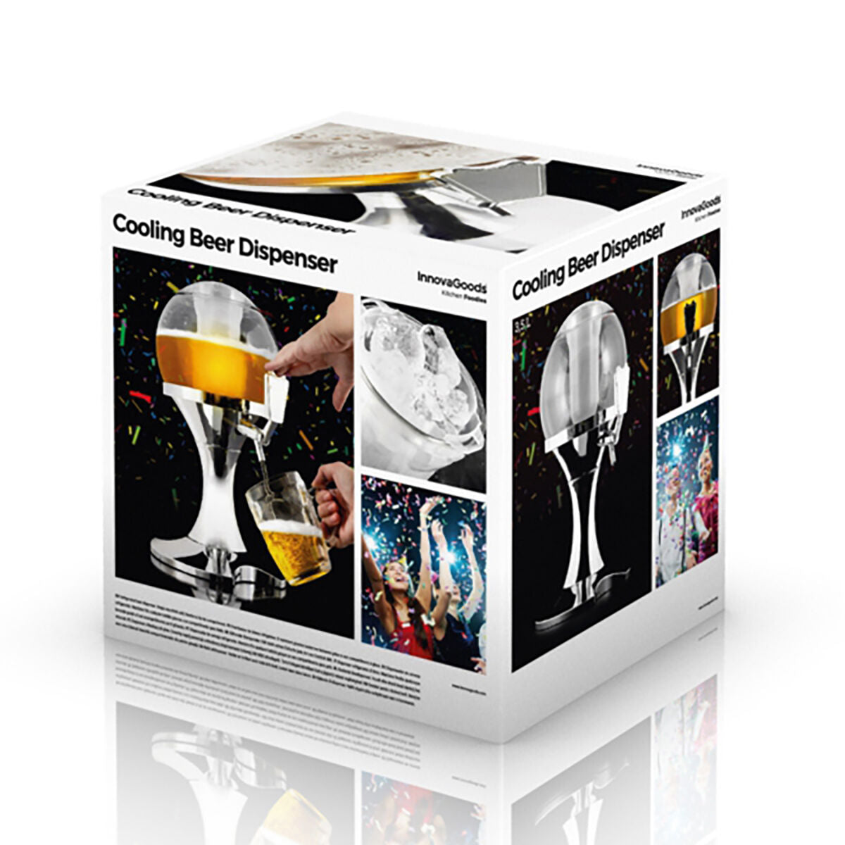 InnovaGoods Bier-Kühlzapfanlage 3,5 l mit Eisfach und Zapfhahn – Seitenansicht