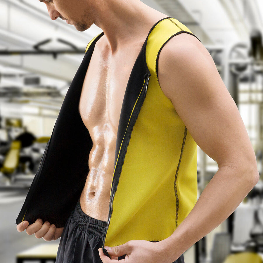 Sportweste Passwa InnovaGoods für Herren mit Sauna-Effekt in Gelb und Schwarz – Produktansicht