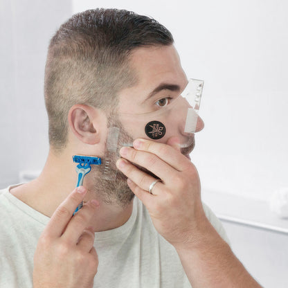 Hipster Barber Bartschablone von InnovaGoods aus transparentem Polycarbonat – Rückansicht
