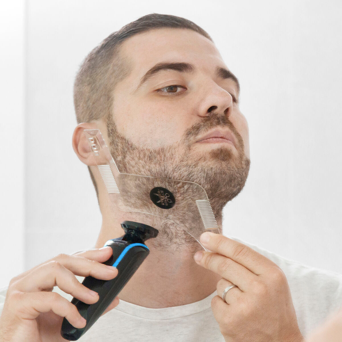 Hipster Barber Bartschablone von InnovaGoods aus transparentem Polycarbonat – Verpackung