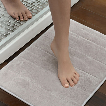 Viskoelastische Badematte Puffeet von InnovaGoods in Grau und Weiss – Rückansicht