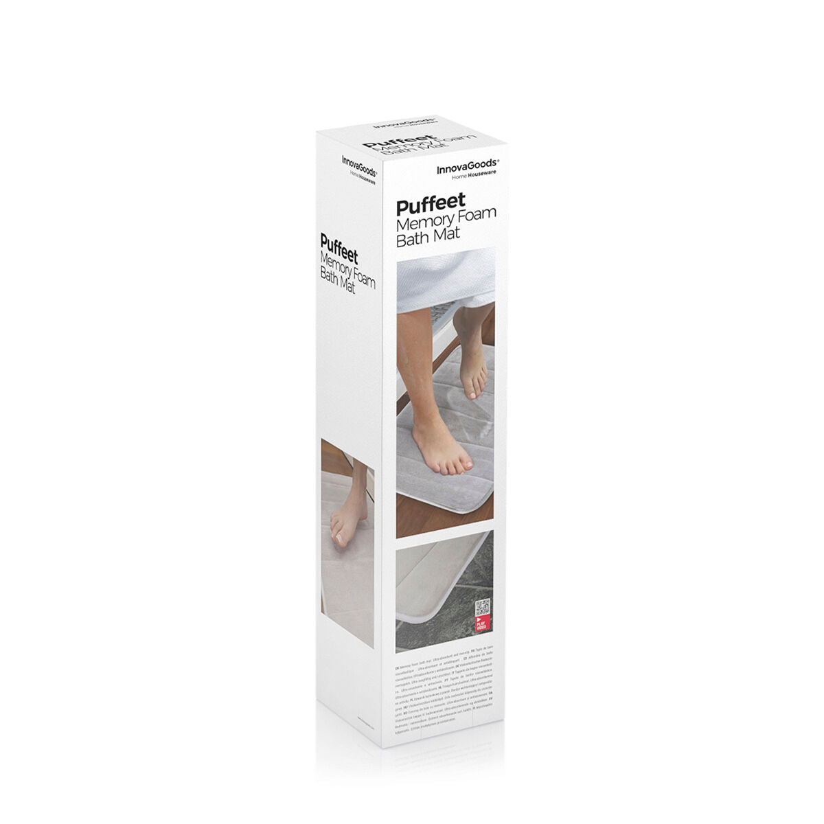 Viskoelastische Badematte Puffeet von InnovaGoods in Grau und Weiss – Seitenansicht