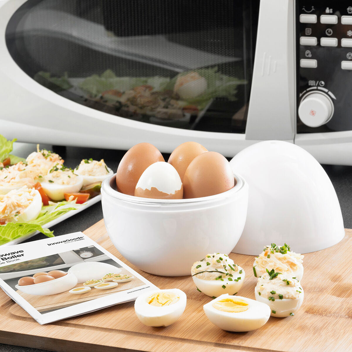 Boilegg Eierkocher für die Mikrowelle von InnovaGoods für bis zu 4 Eier – Produktansicht