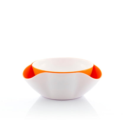 InnovaGoods 2-in-1-Schalenset für Vorspeisen, 2 stapelbare Schalen in Weiss und Orange – Rückansicht